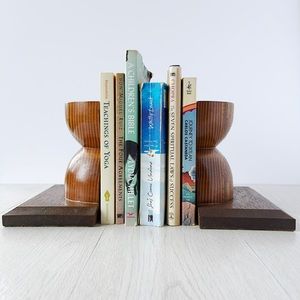 Mid Century Modern Bookends.Unique Rainbow wooden detail|Bookends|MCM home decor